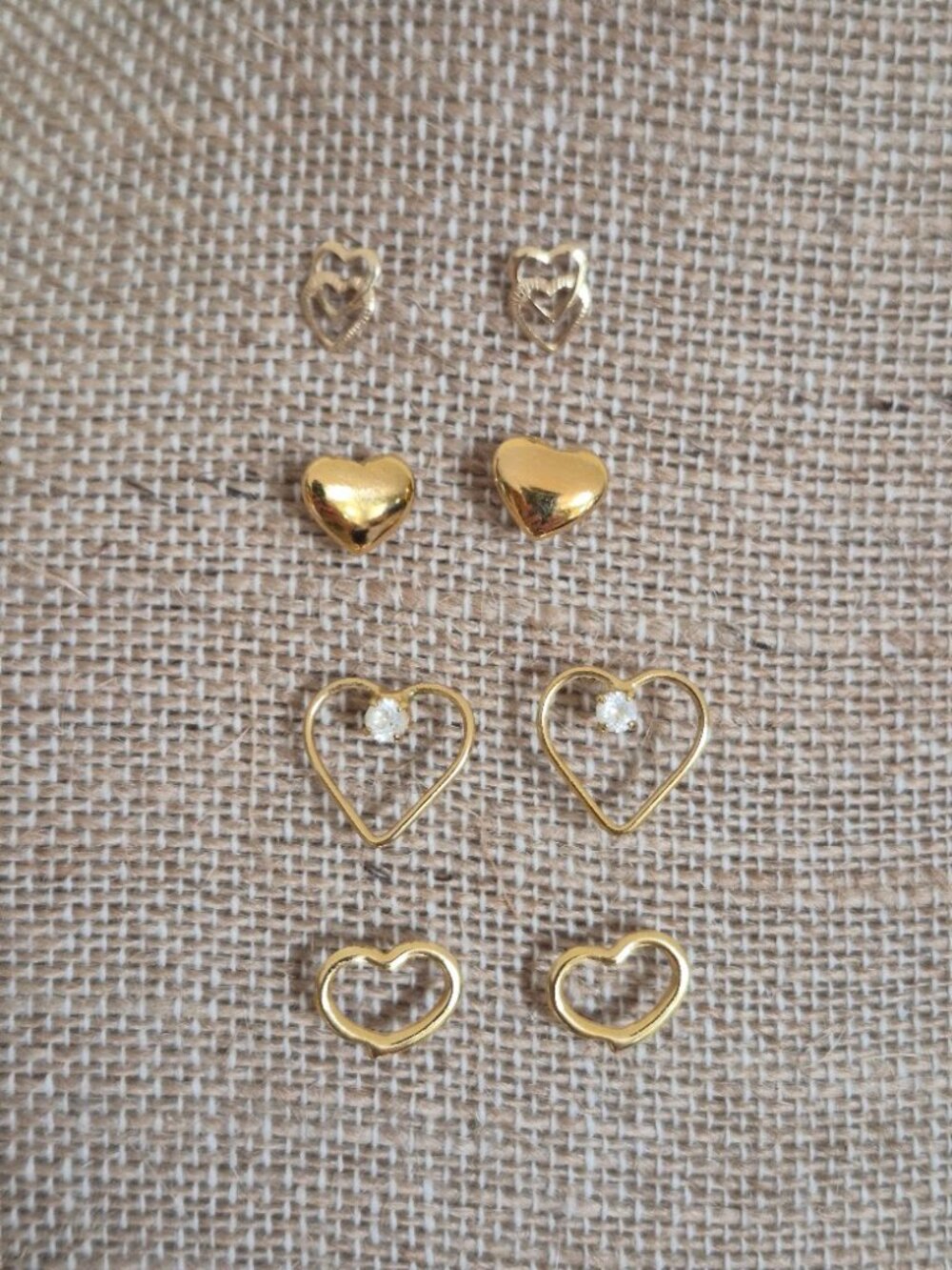 4 Pairs of Heart Earrings